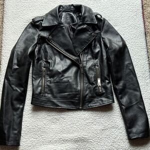 Black Faux leather jacket size XS
